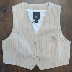 River Island, cropped, sophisticated pinstriped vest - US S